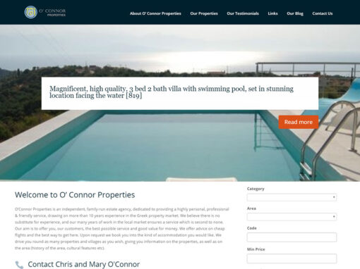 Real Estate website for oconnorproperties.gr