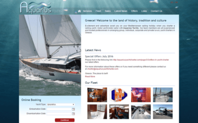 Νέος εταιρικός ιστότοπος για την Aquarius Yacht